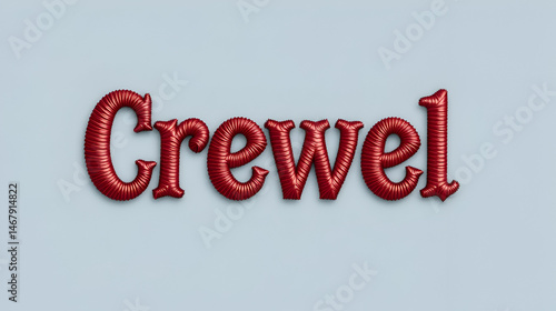crewel embroidery text effect. realistic vector file.
