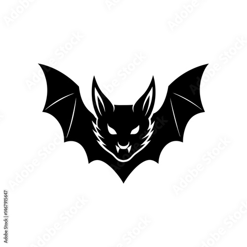 bat head on white background  