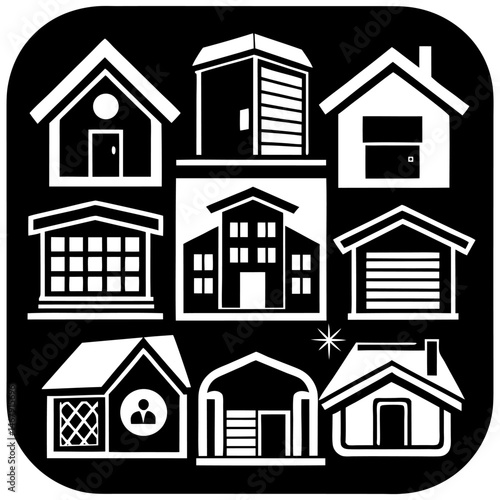 House and building vector icons set.
