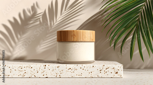 Natural Skincare Cream Jar Mockup Eco-Friendly Packaging Design