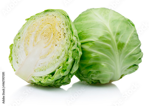 Fresh ripe cabbage vegetable isolated on white background