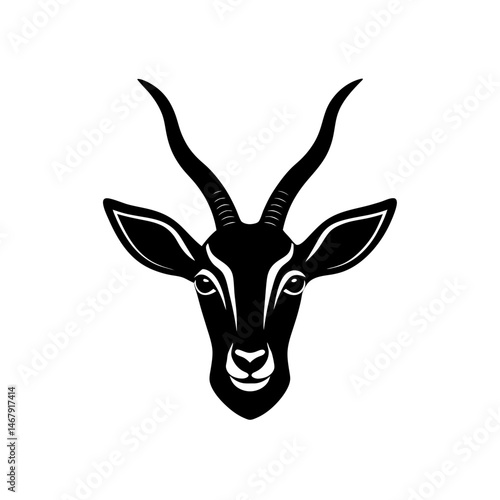 gazelle head on white background 