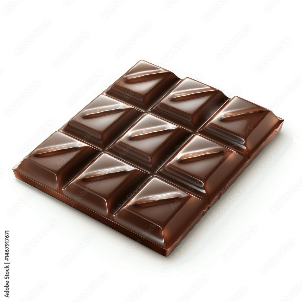 Obraz premium Dark chocolate bar with squares.