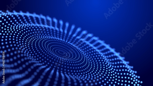 3d abstract web with intertwining lines and dots. Digital technologies - big data research.