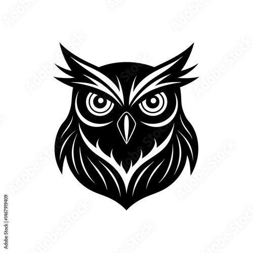 owl head on white background  .svg