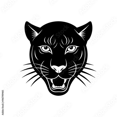 panther head on white background