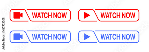 Watch now buttons. Watch video now button. Watch Now Video Play Button. Play video button. player symbol, play video vector illustration. Media player. video viewing.	
