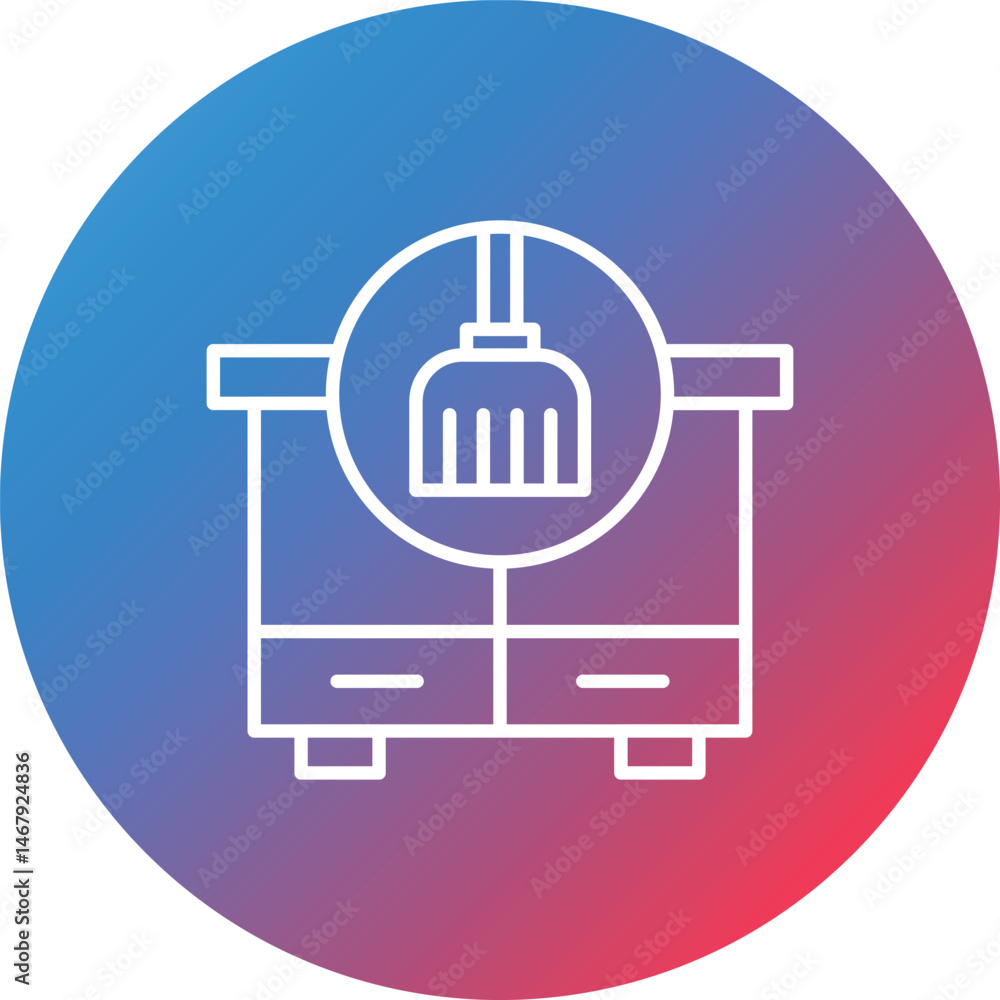 Dusting Line Gradient Circle Background Icon Dusting Line Gradient Circle Background Icon