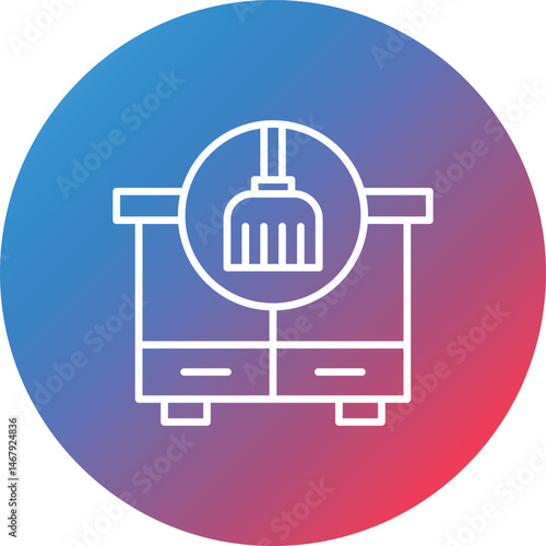 Dusting Line Gradient Circle Background Icon
