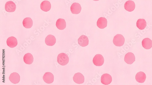 Pink Watercolor Polka Dot Seamless Pattern Background