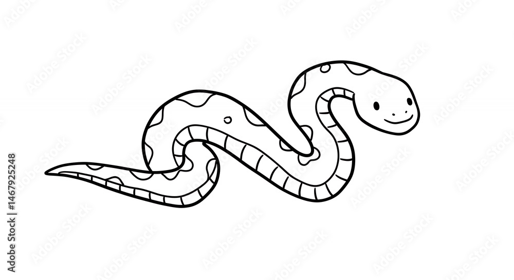 Fototapeta premium Cute cartoon snake illustration