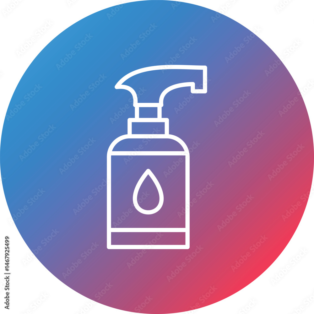 Liquid Soap Line Gradient Circle Background Icon Liquid Soap Line Gradient Circle Background Icon