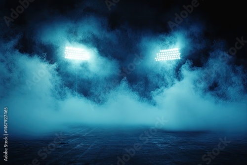 Wallpaper Mural Misty stadium lights at night Torontodigital.ca