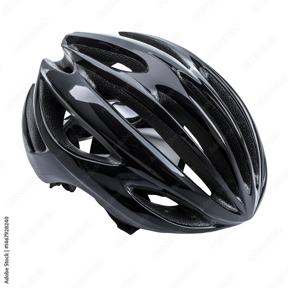 Sleek aerodynamic bicycle helmet providing safety while cycling isolated on transparent background Sleek aerodynamic bicycle helmet providing safety while cycling isolated on transparent background