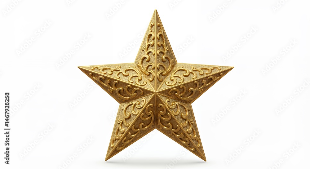 Gold decorative star ornament Gold decorative star ornament