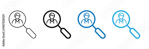 Collection of recruitment icon vector symbols on white background.