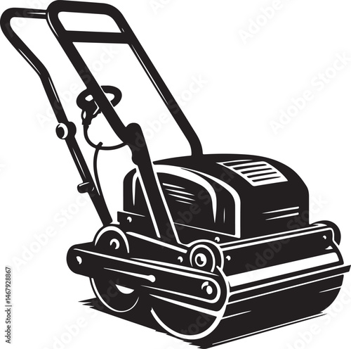 Plate Compactor Silhouette Vector Construction Equipment Icon for Ground Compaction new trendy 2025 unique