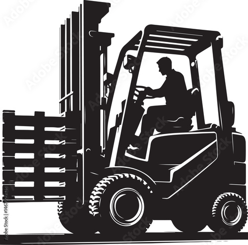 forklift in warehouse forklift silhouette vector industrial vehicle icon for warehouse and logistics design new 2025 unique truck lift warehouse industry fork loader machine cargo