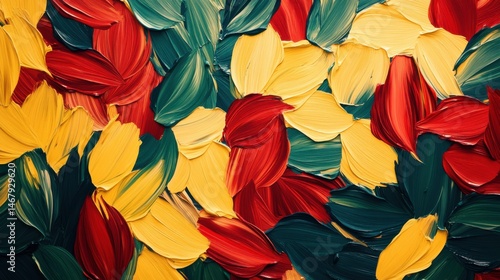 expressive yellow red green brush texture