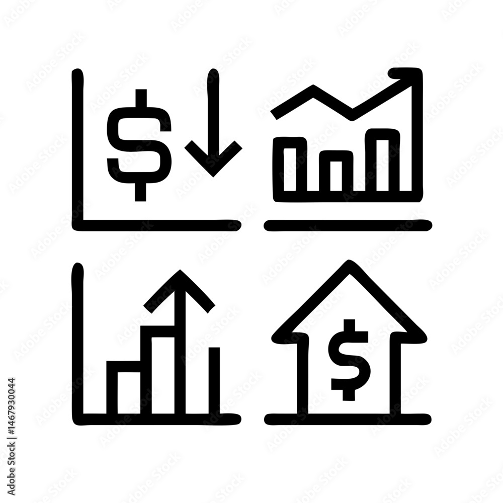 Increase and Decrease icon set. Growth, Upward Trend, Increase and Decrease, Profit Rise, Bar Chart Up, Sales Increase and Progress
Increase and Decrease icon set. Growth, Upward Trend, Increase and Decrease, Profit Rise, Bar Chart Up, Sales Increase and Progress