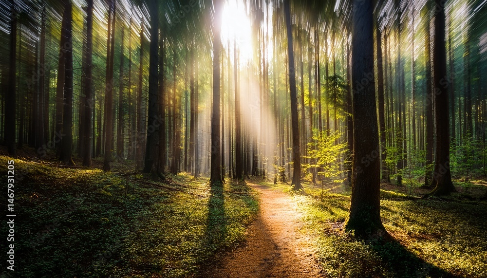 Fototapeta premium long exposure abstract forest light