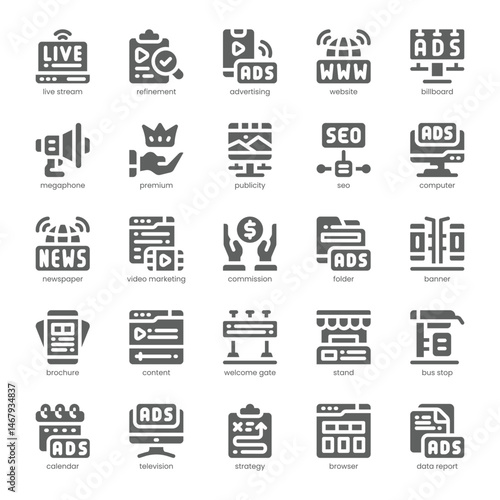 Campaign Icon pack for your website, mobile, presentation, and logo design. Campaign Icon solid design. Vector graphics illustration and editable stroke.