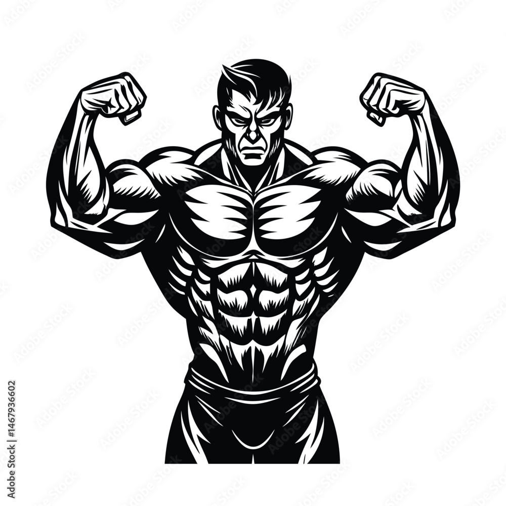 a muscle man vector art silhouette a muscle man vector art silhouette