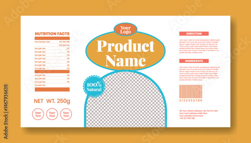 editable Cosmetic products label and oil, body Lotion, beauty care, and skincare natural organic products label packaging template or sticker design with Nutritional Information and product details