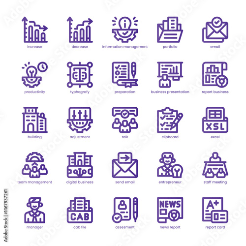 Report Icon pack for your website, mobile, presentation, and logo design. Report Icon line basic color design. Vector graphics illustration and editable stroke.