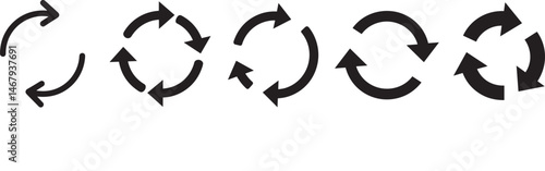 Transfer, swap, exchange, spin, flip concept. Circular arrow editable stroke outline icon isolated on white background flat vector illustration