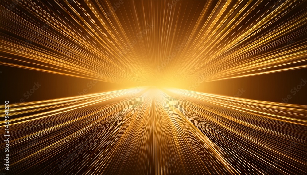 Fototapeta premium luxurious gradient golden background with illuminated lines on both sides and ample copy space