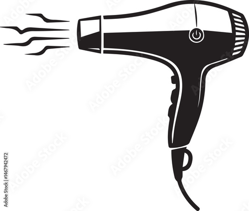 hand drawn vector illustration of an electric hair dryer