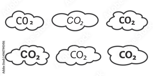 co2 gas carbon dioxide icon Outline vector for web ui graphic. co2 gas icon.