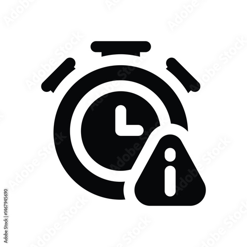 late glyph icon. Strong and solid vector icon for websites, mobile interfaces, presentations, and visual branding. High quality and easy to edit.