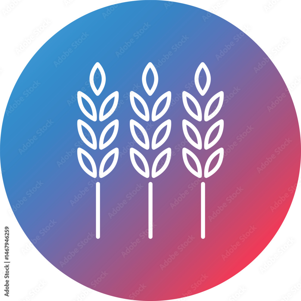 Wheat Line Gradient Circle Background Icon Wheat Line Gradient Circle Background Icon