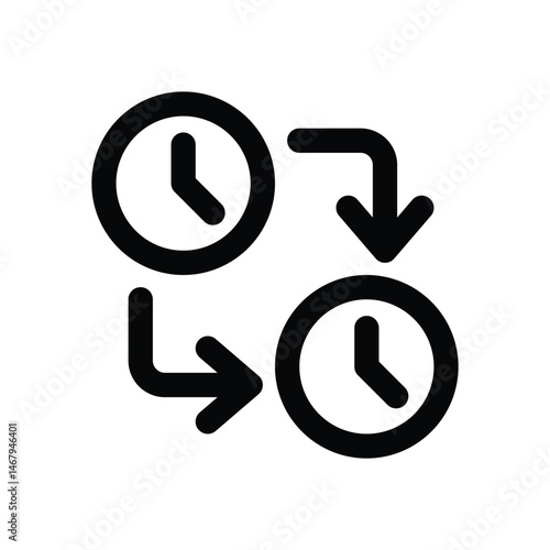time change line icon. Clean and minimalist vector icon for websites, mobile apps, presentations, and logos. Fully scalable and customizable for any project.