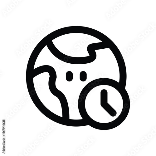 time zone line icon. Clean and minimalist vector icon for websites, mobile apps, presentations, and logos. Fully scalable and customizable for any project.