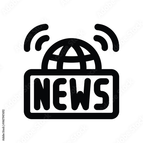 newspaper line icon. Clean and minimalist vector icon for websites, mobile apps, presentations, and logos. Fully scalable and customizable for any project.