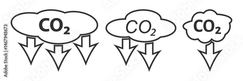 co2 gas carbon dioxide icon Simple thin outline