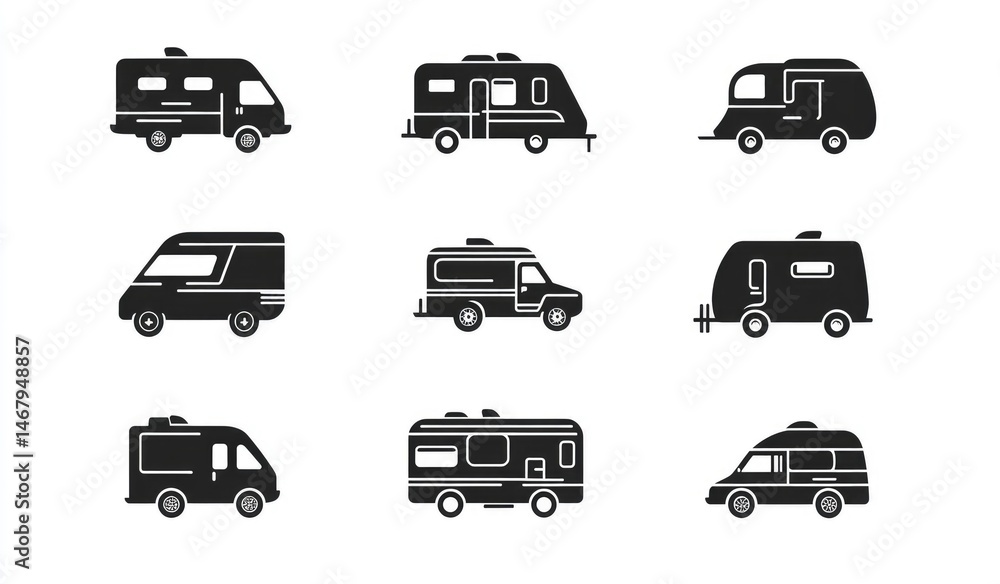 RV Collection: Nine Sleek Black Silhouettes RV Collection: Nine Sleek Black Silhouettes