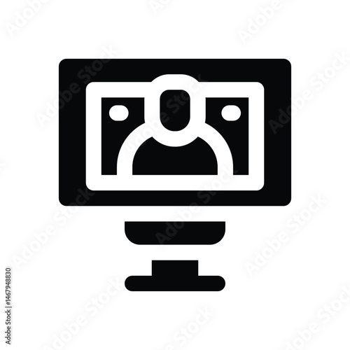 vlogger glyph icon. Strong and solid vector icon for websites, mobile interfaces, presentations, and visual branding. High quality and easy to edit.
