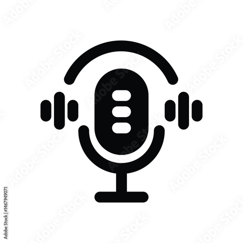 podcase glyph icon. Strong and solid vector icon for websites, mobile interfaces, presentations, and visual branding. High quality and easy to edit.