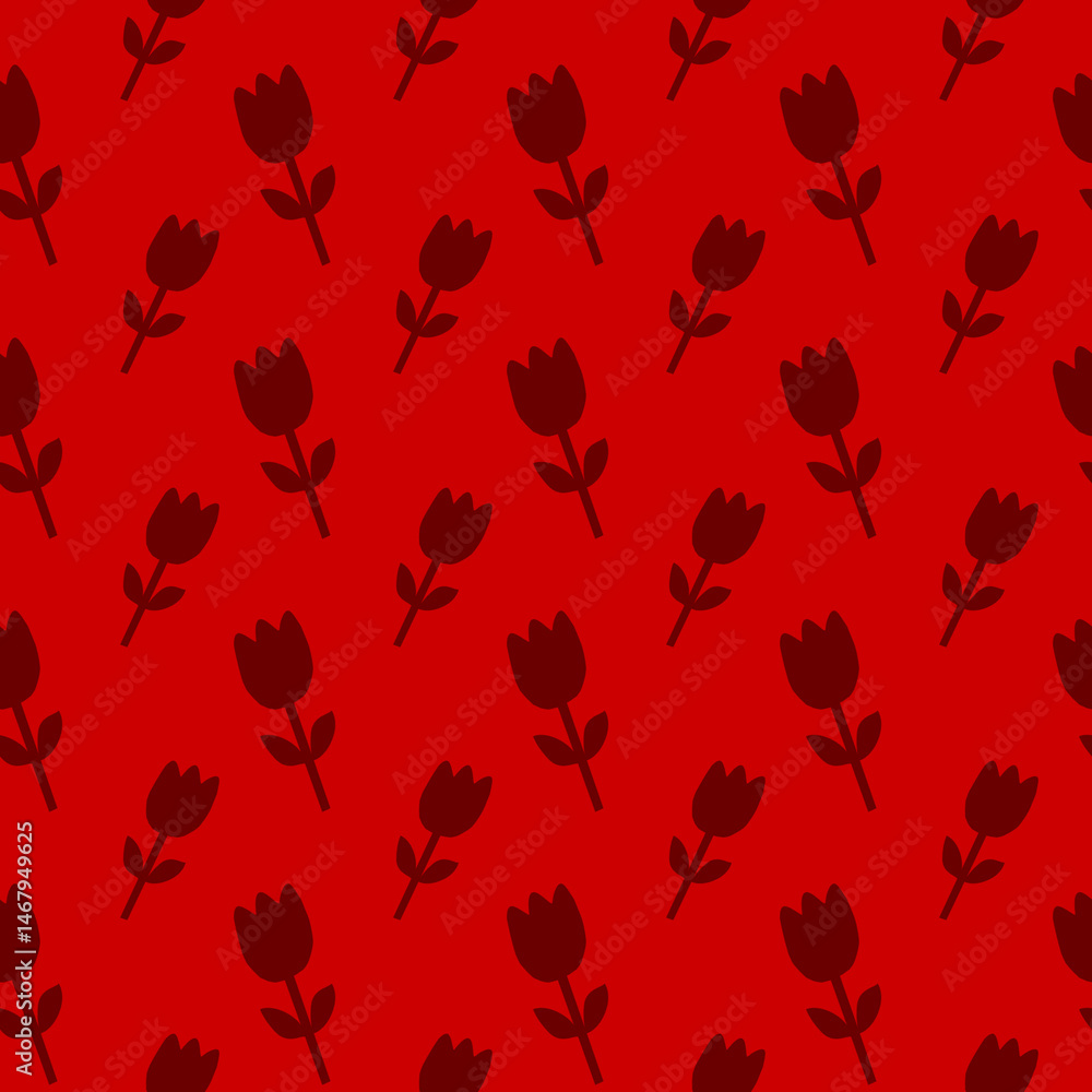 Red Tulip Flower Pattern Seamless Design Flower Pattern for Textile Print Red Tulip Flower Pattern Seamless Design Flower Pattern for Textile Print