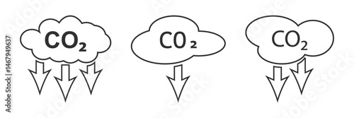 co2 gas carbon dioxide icon Outline vector for web ui graphic. co2 gas icon.