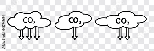 co2 gas carbon dioxide icon Simple thin outline