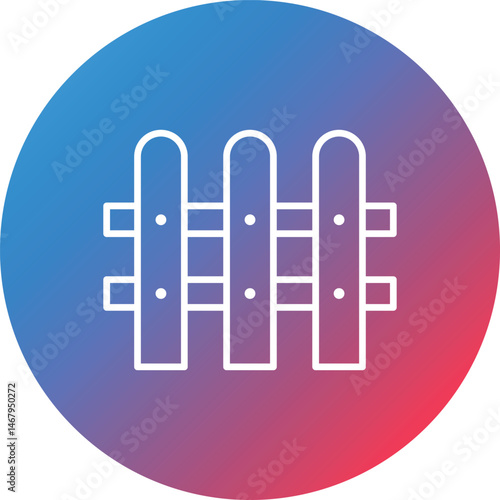 Fence Line Gradient Circle Background Icon