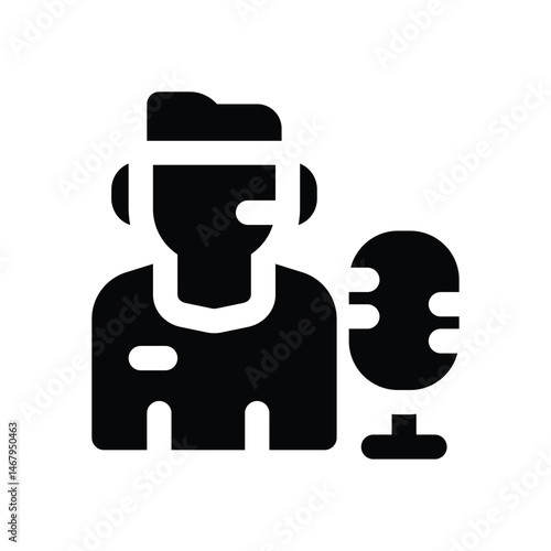 broadcaster glyph icon. Strong and solid vector icon for websites, mobile interfaces, presentations, and visual branding. High quality and easy to edit.