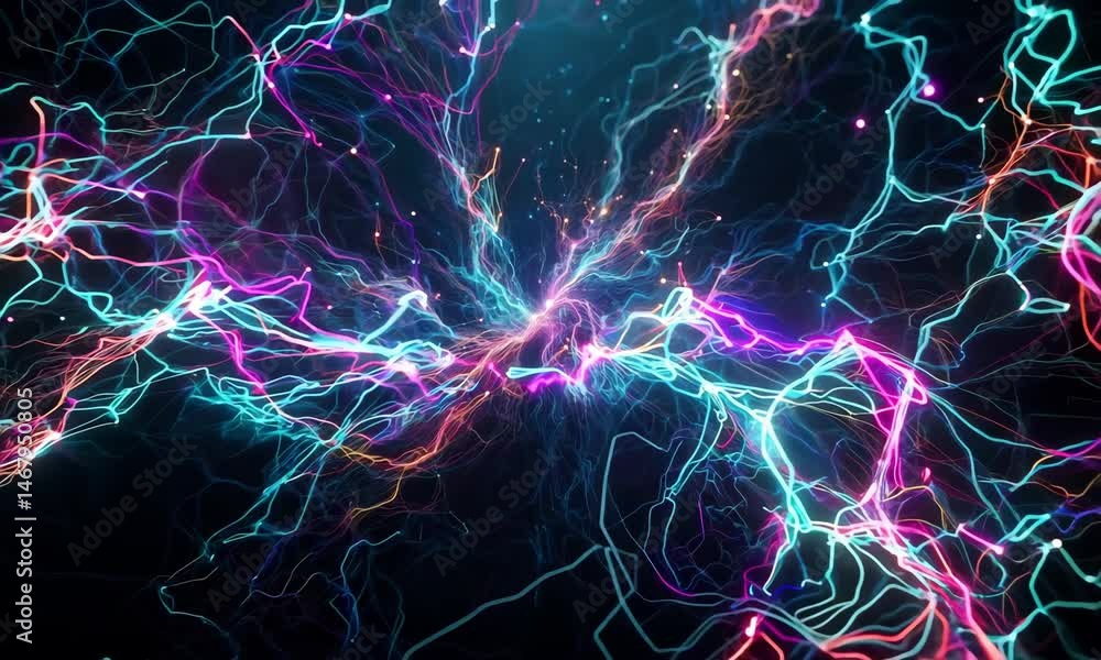 Hypnotic Neon Neural Motion Background in 4K Hypnotic Neon Neural Motion Background in 4K