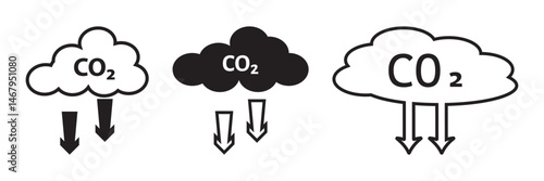 co2 gas carbon dioxide icon Outline vector for web ui graphic. co2 gas icon.