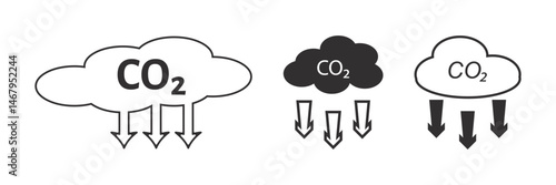 co2 gas carbon dioxide icon Outline vector for web ui graphic. co2 gas icon.